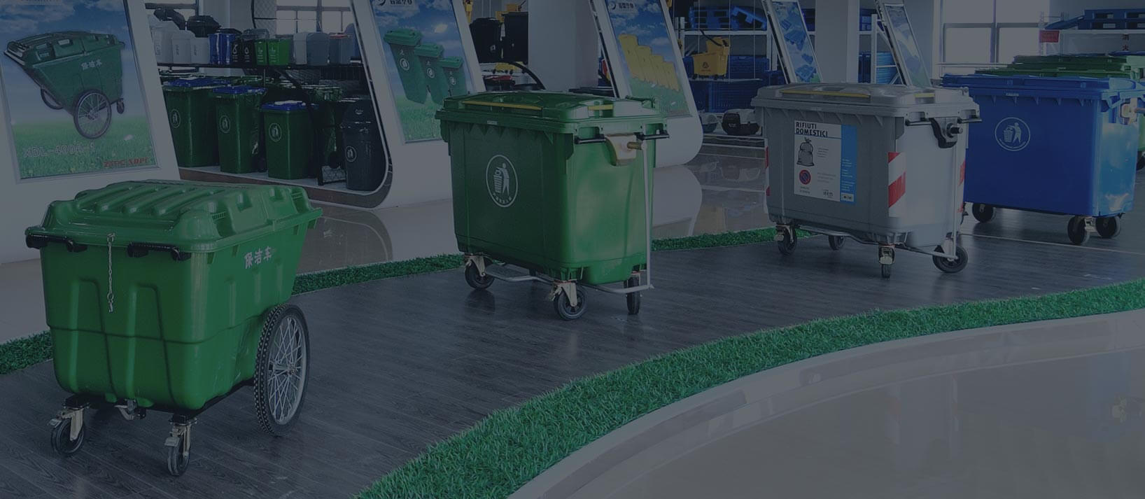 Buy Wholesale Plastic Garbage Can Dustbin Wheelie Bin Cart 4 Wheels Dolly  Trolley For Waste Trash Bins from Zhejiang Xinding Plastic Co., Ltd., China